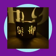 Luminária Decorativa Harry Potter Caixa MDF com Vela Led Luz Quente