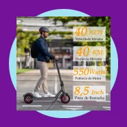 Patinete Elétrico 350W Scooter de Alumínio Para Adultos 30 KM/H