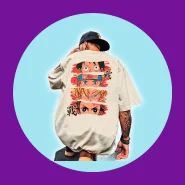 Camiseta Oversized Streetwear Olhos Anime Luffy Naruto Goku Tanjiro