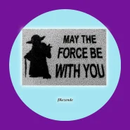 Tapete Capacho PVC Star Wars Mestre Yoda MAY THE FORCE BE WITH YOU 60 cm X 40 cm