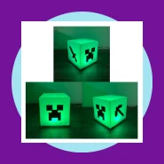 Luminária Minecraft Verde De Mesa Cubo