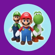 Kit Super Mario 3 Personagens Action Figure: Mario, Luigi e Yoshi