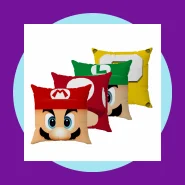 Kit 4 Almofadas Cheias Mario Bros Decorativa 30x30cm