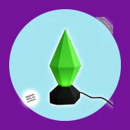 Luminária De Mesa The Sims Plumbob USB 24cm Decoração Gamer