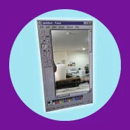 Espelho Paint do Windows Antigo Geek 50x30cm
