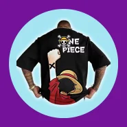 Camiseta One Piece Anime Luffy Zoro Chopper X no Braço 100% Algodão