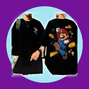 Camiseta Oversized Mario Bros Unissex de Algodão