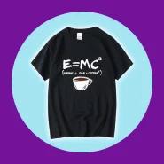 Camiseta Energia Igual Leite com Café Coffee Nerd Geek