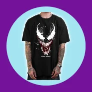 Camiseta Streetwear Venom Homem Aranha Marvel Preta 100% Algodão
