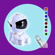 Mini Luminária Astronauta Projetor De Luz Nebulosa Galáxia Brilled