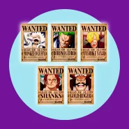 Kit 5 Quadros Decorativos One Piece 15X20 Luffy Zoro Sanji Wanted