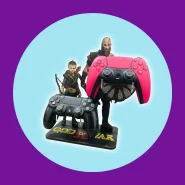 Suporte 2 Controles PS5 PS4 Xbox God of War Personalizado MDF