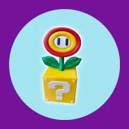 Fire Flower do Super Mario + PortaObjetos Cubo Super Mario World