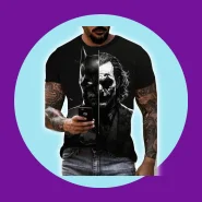 Camiseta Plus Size Batman Joker 3D Malha Verão Oversized 100% Algodão